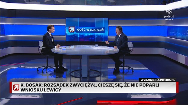 Sejm uchylił w środę immunitet posłowi Konfederacji. Prokuratura zamierza postawić mu siedem zarzutów związanych z czynami popełnionymi w latach 2022-2023. Chodzi m.in. o zgaszenie w Sejmie gaśnicą świec chanukowych.- Co będzie z posłem Braunem, który stracił immunitet? - zapytał Bogdan  Rymanowski.- Liczę na to. Jest jednym z najbardziej pracowitych posłów w Sejmie. Sądy teraz ocenią zarzuty przygotowane przez prokuraturę. Wyglądają, jak przygotowane na kolanie - podkreślił Krzysztof Bosak. Polityk Konfederacji dodał, że "we wniosku wpisano słowa, których Braun nigdy nie wypowiedział i czyny, których nie popełnił".Bosak nie zgodził się ze stwierdzeniem, że politycy Konfederacji "znowu zapałali miłością do Brauna". - Współpracujemy od 2019 r. Nie zmieniłem zdania o grudniowej akcji. Konfederacja jest koalicją kilku środowisk prawicowych i nic się nie zmieniło - zaznaczył w "Gościu Wydarzeń".