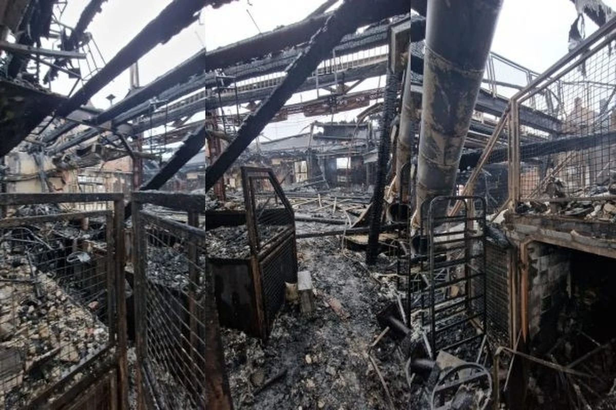 Pożar Centrum Kultury Fabryka Lloyda w Bydgoszczy przy ulicy Fordońskiej. Ogień pojawił się około godziny 3 nad ranem. Jak powiedział nam oficer dyżurny ze stanowiska kierowania bydgoskiej straży pożarnej, obiektu nie udało się uratować. Pożar zniszczył halę o wymiarach 20 na 60 m, w której odbywały się m.in. koncerty. 