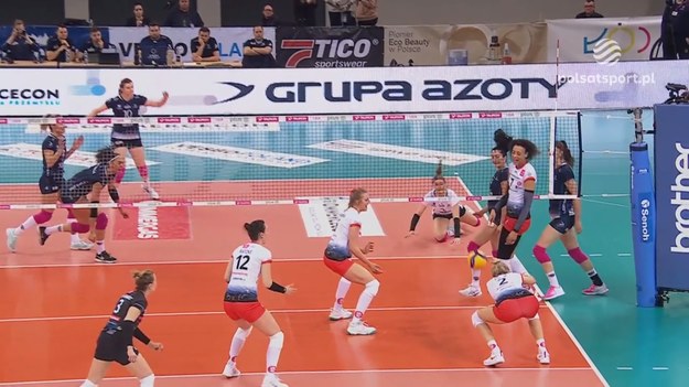 Skrót meczu ŁKS Commercecon Łódź – Grupa Azoty Chemik Police 1:3 (25:23, 22:25, 15:25, 19:25) - Tauron Liga 2024, siatkówka.

