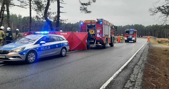 Jedna osoba zginęła w wypadku na drodze krajowej nr 48 w Anielinie w Łódzkiem. W zdarzeniu ranna została jedna osoba.