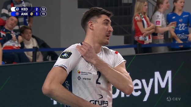 Łukasz Kaczmarek otrzymał czerwoną kartkę w meczu Ligi Mistrzów Grupa Azoty ZAKSA Kędzierzyn-Koźle – Halkbank Ankara.