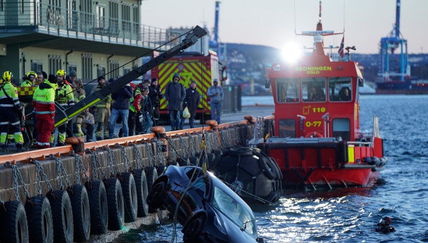 Tesla wpadła do wody. Z pomocą przypłynęła sauna