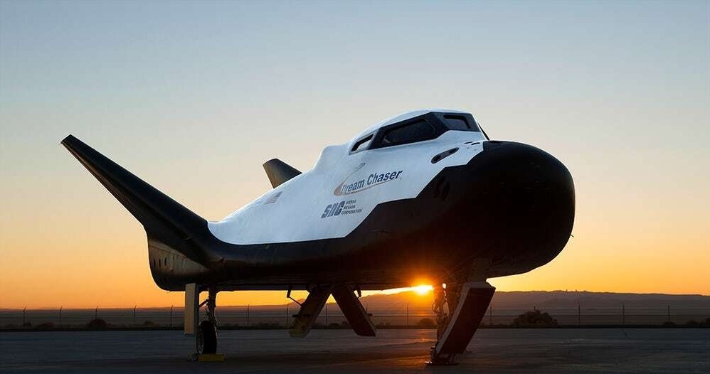 Dream Chaser is integrated before the flight.  The shuttle is scheduled to fly to the International Space Station