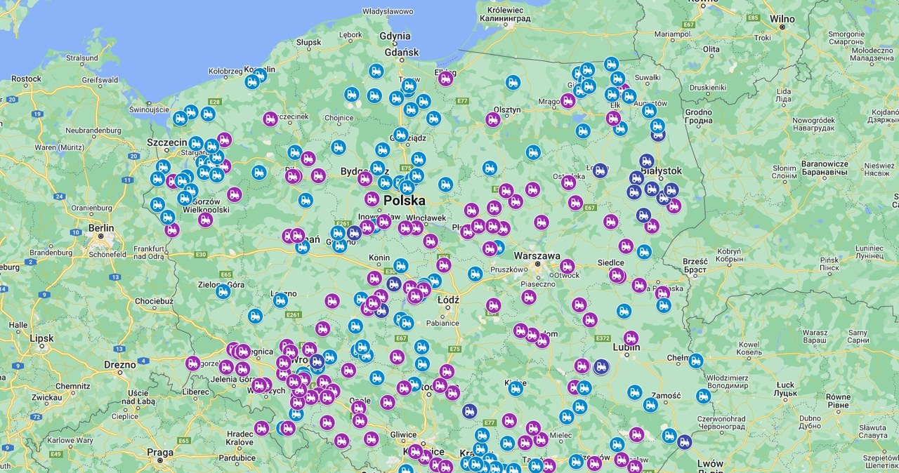 piątek, rano, lutego, rozpoczął, protest, rolników, niemal, miejscach, całej, Polsce, zaplanowano, blokady, dróg, Rolnicy, straj Strajk rolników i paraliż na drogach. Mapa protestów, blokad i utrudnień