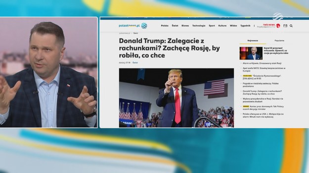 - To nieprawda, ze Trump jest nieprzewidywalny. Przez cztery lata swojej władzy był bardzo przewidywalny i gdyby to on był prezydentem, a nie Biden, to pewnie nie doszłoby do wojny w Ukrainie - powiedział Przemysław Czarnek w programie "Śniadanie Rymanowskiego w Polsat News i Interii".