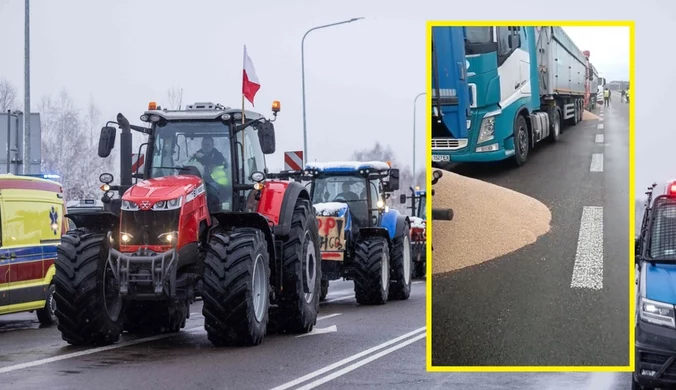 Protestujący wysypali zboże z ukraińskich TIR-ów. Sprawę badają służby