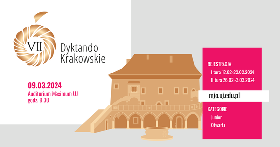 W poniedziałek (12 lutego) Uniwersytet Jagielloński rozpoczyna zapisy na VII Dyktando Krakowskie, które odbędzie się 9 marca. To kolejna edycja wydarzenia, w trakcie którego sprawdzić mogą się amatorzy języka ojczystego. 