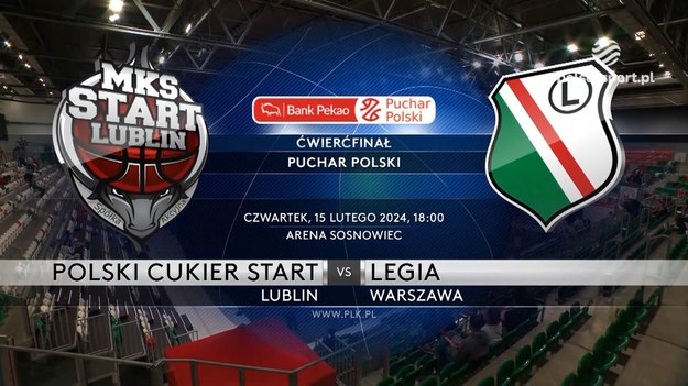 Skrót meczu ćwierćfinału Pekao S.A. Pucharu Polski Polski Cukier Start Lublin - Legia Warszawa 83:112 (29:30, 26:26, 10:30, 18:26).

