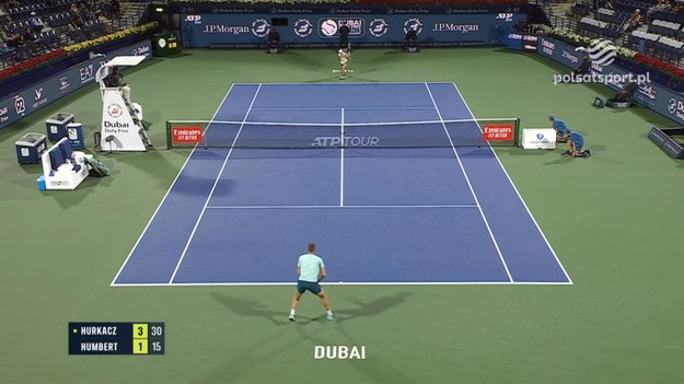 Hubert Hurkacz - Ugo Humbert 1:2. Skrót meczu w turnieju ATP w Dubaju.

