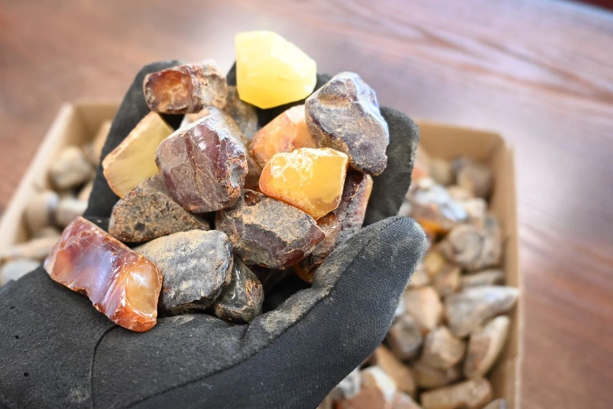 Około 30 kg nieoszlifowanych brył bursztynu przechwycili funkcjonariusze Bieszczadzkiego Oddziału Straży Granicznej oraz Krajowej Administracji Skarbowej z Przemyśla. Bursztyn o wartości ok. 100 tys. zł próbowali przemycić pociągiem z Odessy ukraińscy maszyniści. Zostali zatrzymani wraz z Polakiem, który odebrał od nich towar.