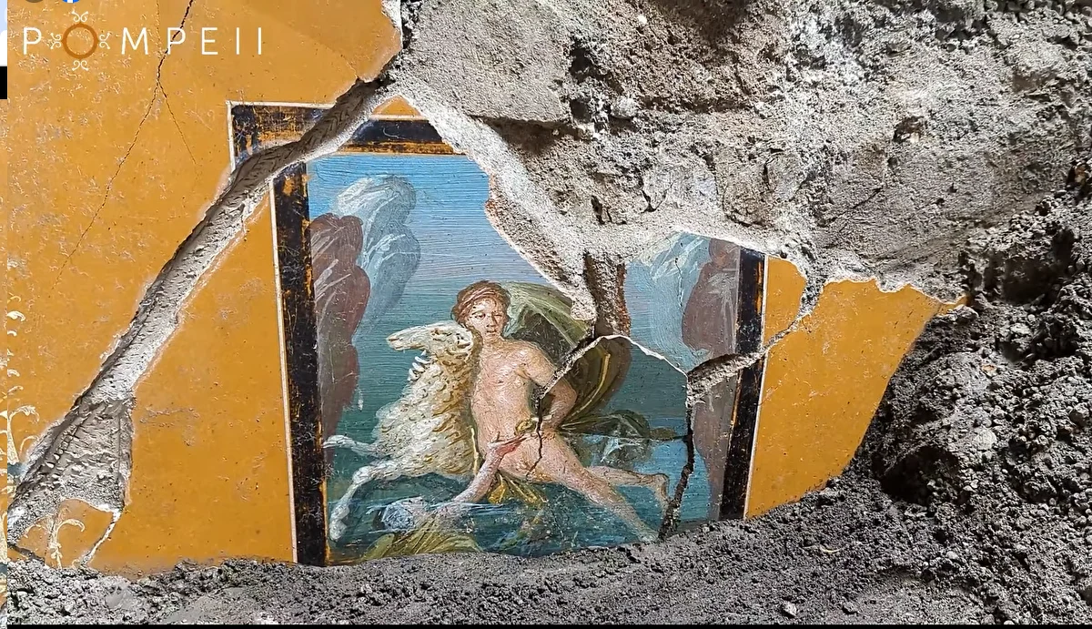 Na terenie Pompei, antycznego miasta, zniszczonego w wyniku wybuchu Wezuwiusza, archeolodzy znaleźli doskonale zachowany fresk. Przedstawiający on Fryksosa i Helle - rodzeństwo z mitologii greckiej.