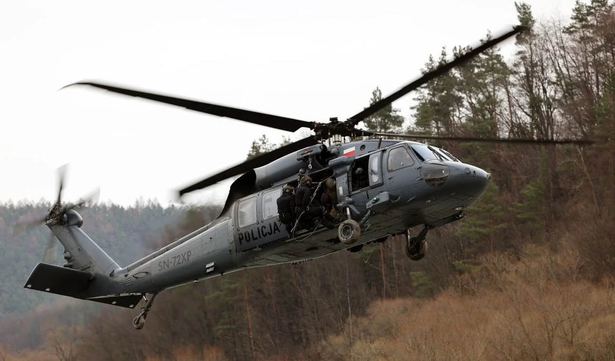 Rzeki, lasy, osady, moczary i Bieszczady - w takich warunkach w okolicach Sanoka ćwiczyli policyjni kontrterroryści, korzystając ze śmigłowca S-70i Black Hawk amerykańskiej produkcji. Mundurowi, razem z innymi służbami, ćwiczyli różne działania bojowe i akcje ratunkowe w dzień i w nocy. Wszystko pod kryptonimem "Bieszczady".