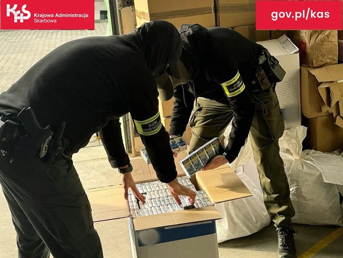 Blisko 500 tys. sztuk papierosów bez polskich znaków akcyzy przejęli funkcjonariusze Krajowej Administracji Skarbowej, którzy skontrolowali samochody przy jednym ze sklepów w Katowicach. Zatrzymano dwóch mężczyzn. Wartość rynkowa nielegalnego towaru to blisko 430 tys. zł