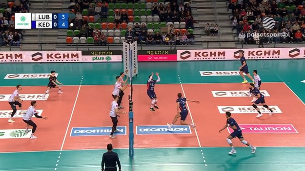 Fragmenty meczu KGHM Cuprum Lubin – Grupa Azoty ZAKSA Kędzierzyn-Koźle 0:3 (14:25, 20:25, 20:25) - siatkówka, PlusLiga 2024 - 24. kolejka.