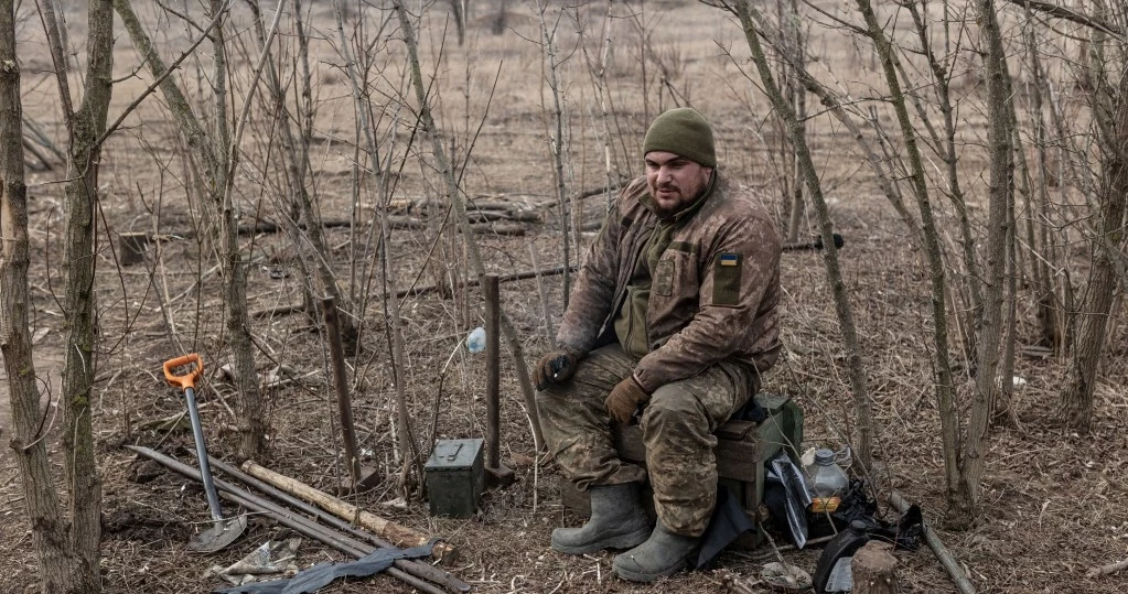 Ukraiński żołnierz na froncie