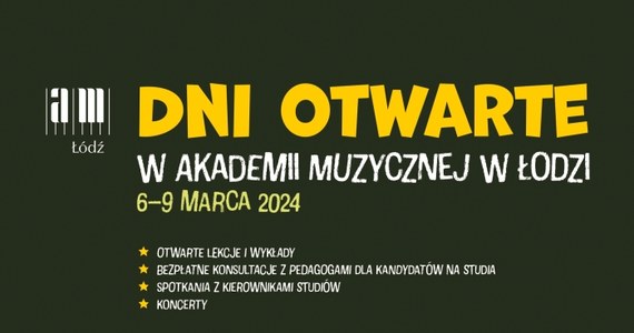 Otwarte lekcje i wykłady, konsultacje z pedagogami i spotkania informacyjne z dziekanami oraz kierownikami studiów - wszystko po to, aby kandydaci na studia mogli "spróbować" prawdziwego studiowania w łódzkiej Akademii Muzycznej. Od dziś do soboty (9 marca) na uczelni trwają Dni Otwarte.