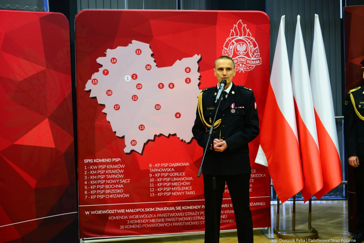 Bryg. Przemysław Przęczek objął dziś stanowisko małopolskiego komendanta wojewódzkiego Państwowej Straży Pożarnej.

