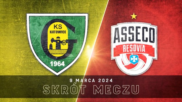 GKS Katowice - Asseco Resovia Rzeszów 2:3 (25:21, 25:20, 20:25, 25:27, 9:15). Skrót meczu - siatkówka, PlusLiga 2024, 25. kolejka.