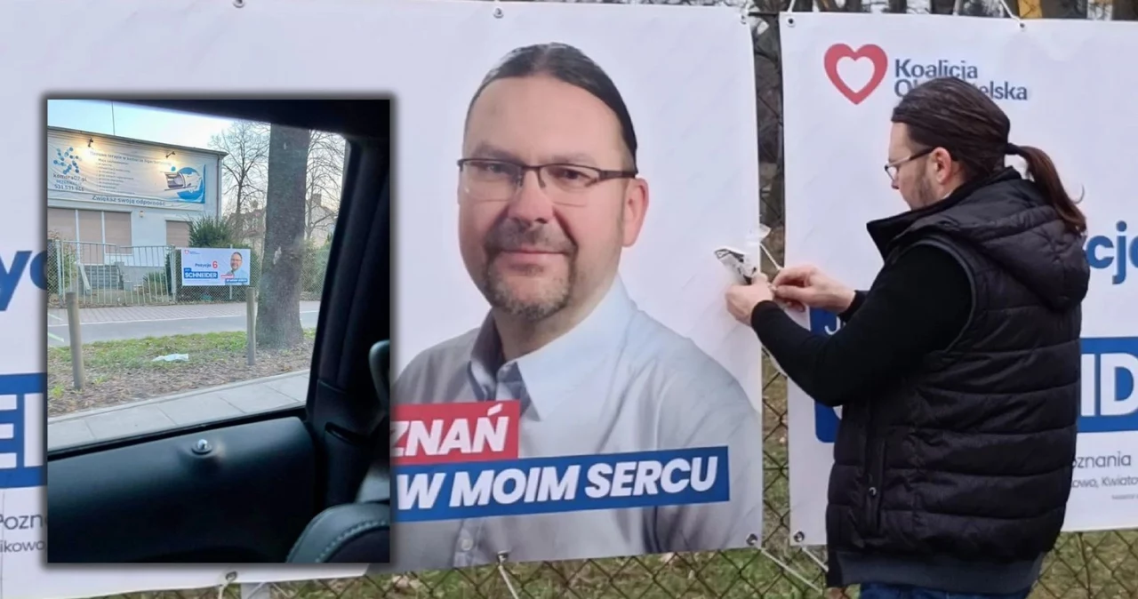 Zamieszanie wokół plakatu wyborczego kandydata KO w Poznaniu