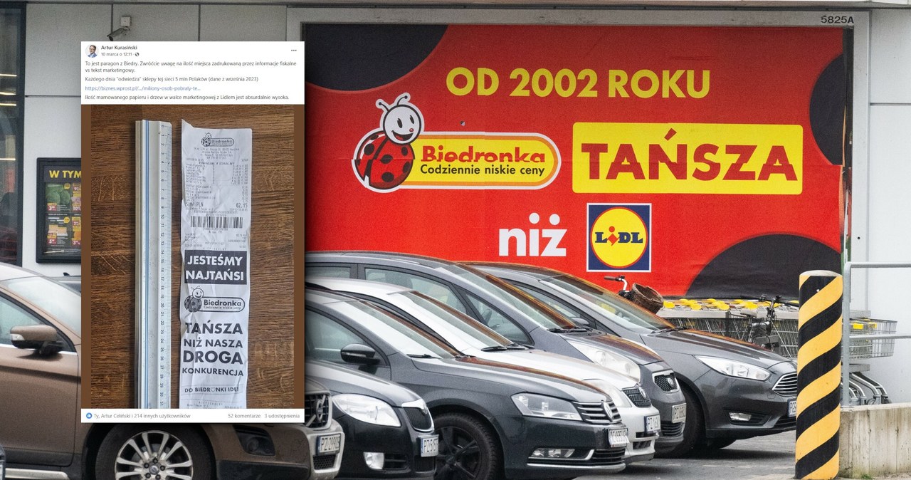 kilku, tygodni, media, rozpisują, wojnie, trwającej, pomiędzy, największymi, sieciami, dyskontów, Polsce, czyli, Lidlem, Biedron Biedronka i Lidl w kolejnym starciu. Tym razem chodzi o paragony. W ruch poszła linijka