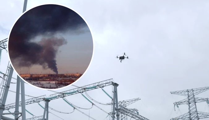 Dziesiątki dronów nad Rosją. Potężny pożar rafinerii