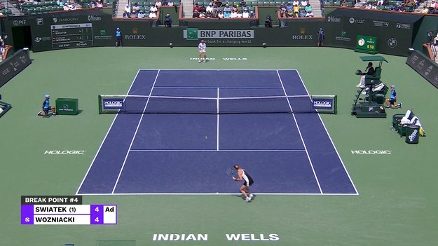 Iga Świątek w półfinale Indian Wells!

Iga Świątek jest już w półfinale turnieju WTA 1000 w Indian Wells. Awans wywalczyła po starciu z Caroline Wozniacki w okolicznościach... mocno niepożądanych. Rywalka skreczowała na początku drugiego seta. W boju o finał - noc z piątku na sobotę czasu polskiego - liderka światowego rankingu zmierzy się z Martą Kostiuk.
