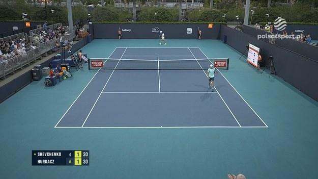 Hubert Hurkacz - Aleksandr Szewczenko. Skrót meczu w ramach turnieju Miami Open.