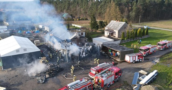 Kilkudziesięciu strażaków gasiło pożar hal w miejscowości Nowiny w powiecie kłobuckim w Śląskiem. Nikt nie został ranny w wyniku zdarzenia.
