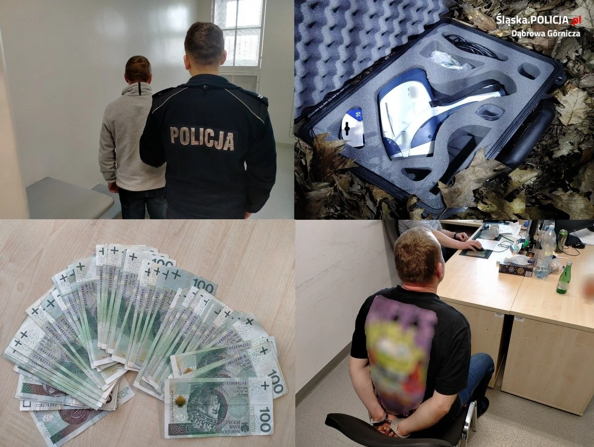 Policjanci z Dąbrowy Górniczej zatrzymali dwóch mężczyzn podejrzanych o włamanie do siedziby jednej z firm, kradzież sejfu i walizki z drogim sprzętem. Schowano w niej spektrometr wart 150 tys. zł. Część skradzionego mienia udało się odzyskać. Mężczyznom grozi teraz kara do 10 lat więzienia.