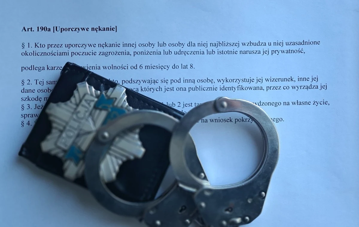 28-latek usłyszał zarzuty uporczywego nękania swoich sąsiadów. Mężczyzna z Ciechanowa w Mazowieckiem od tygodni miał zakłócać ich spokój, wyzywać ich oraz im grozić, a w minioną sobotę pod wpływem alkoholu wszedł na teren ich posesji. Za stalking grozi mu teraz do 8 lat więzienia.