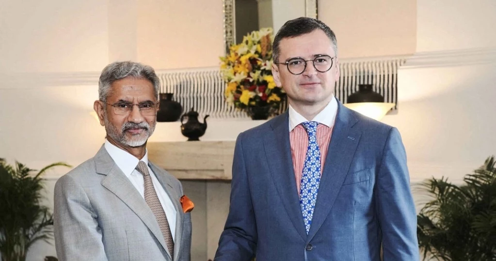 Dmytro Kułeba w Indiach. Obok Subrahmanyam Jaishankar