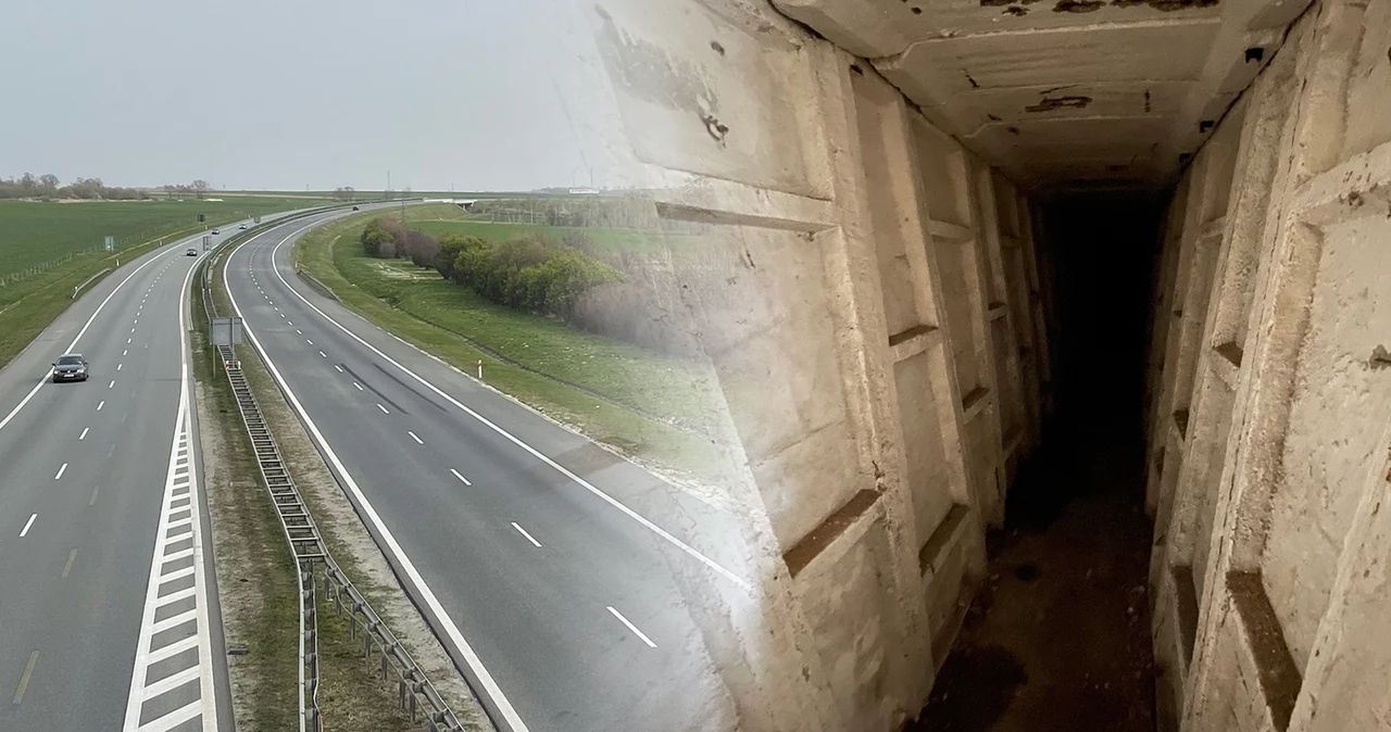 Tunel-schron w dawnej bazie rakietowej. Znajduje się kilkaset metrów od autostrady A4