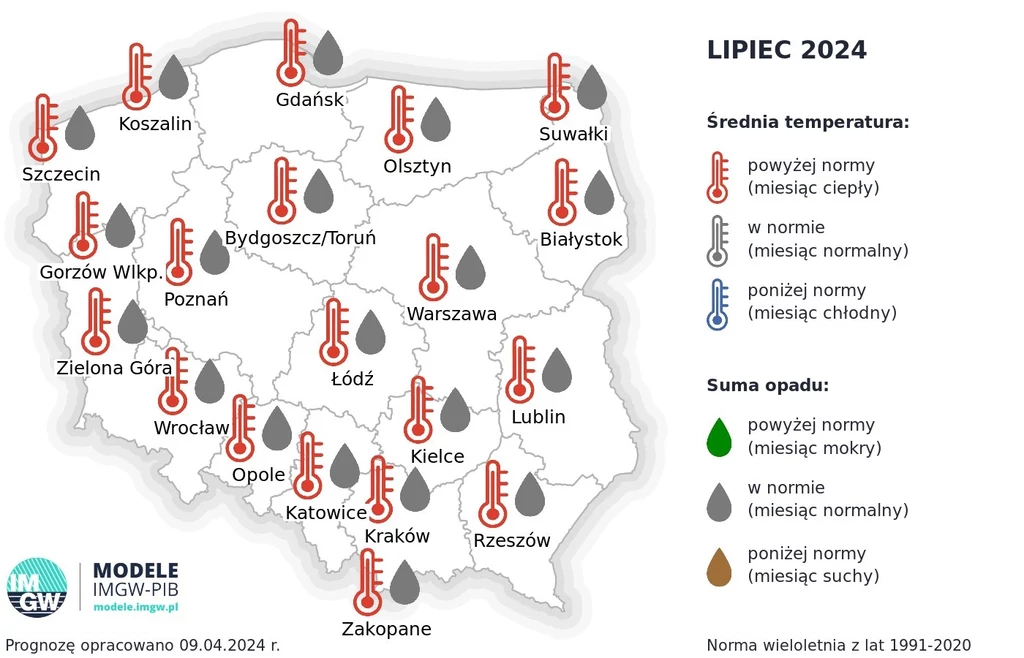 Latem trzeba spodziewać się upałów i temperatur wyższych od średniej