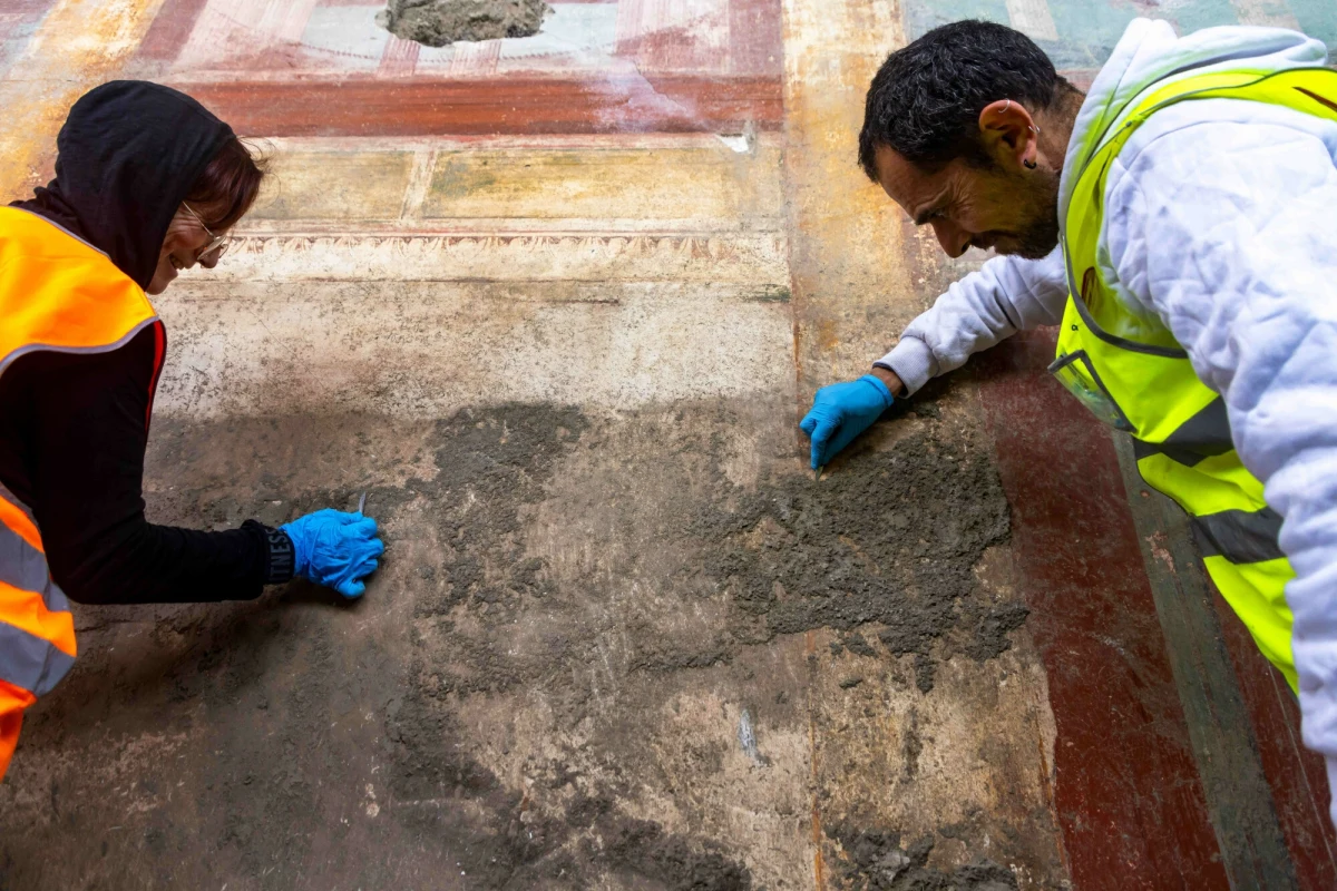O zachwycających, nowo odkrytych freskach poinformował w ekskluzywnej rozmowie z dziennikarzami BBC szef Parku Archeologicznego Pompeje, Gabriel Zuchtriegel. Zostały odsłonięte podczas prac prowadzonych w "czarnym pokoju". Przedstawiają między innymi Helenę Trojańską i kilka innych scen z mitologii greckiej.