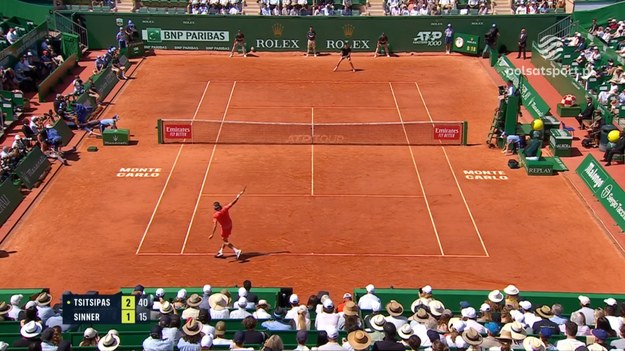 Skrót meczu ATP w Monte Carlo Stefanos Tsitsipas - Jannik Sinner.