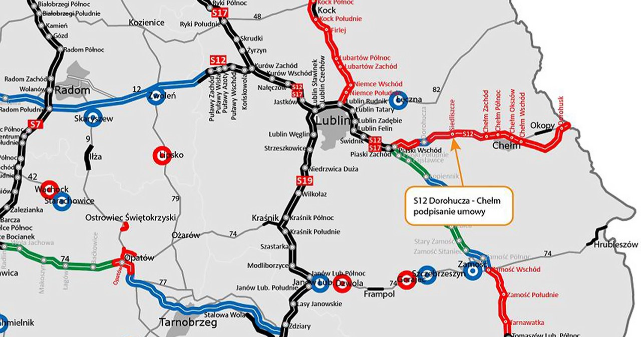 Generalna, Dyrekcja, Dróg, Krajowych, Autostrad, poinformowała, złożeniu, wniosku, budowę, drogi, Dorohucza, Chełm, Ponad, 22kil Droga S12 będzie dłuższa. Budowa kolejnego odcinka coraz bliżej