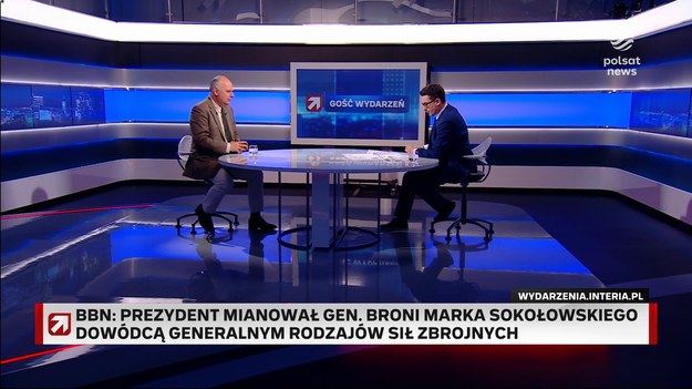 - To ważne decyzje - podkreślił wiceminister obrony narodowej Paweł Zalewski w programie "Gość Wydarzeń". Odniósł się tymi słowami do decyzji prezydenta o mianowaniu gen. broni Marka Sokołowskiego dowódcą generalnym Rodzajów Sił Zbrojnych, a gen. bryg. Krzysztofa Stańczyka dowódcą Wojsk Obrony Terytorialnej. Wiceminister podkreślił, że to pokazuje dobrą współpracę między resortem i prezydentem.