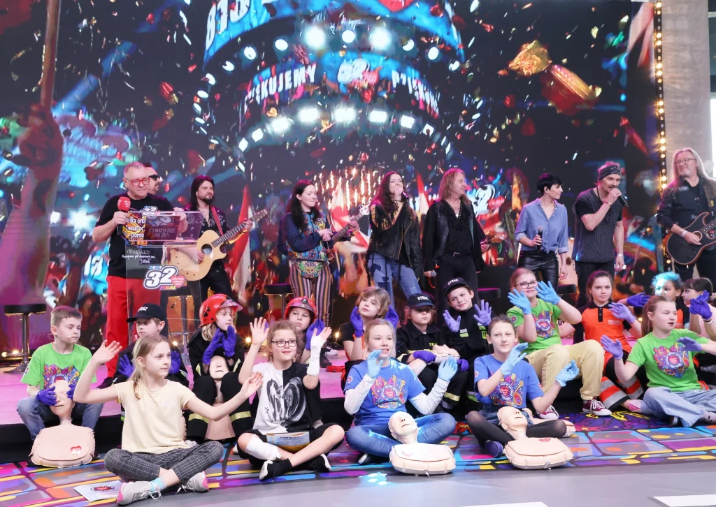 Ogłoszenie wyniku 32. Finału Wielkiej Orkiestry Świątecznej Pomocy na stadionie PGE Narodowym w Warszawie 27 marca 2024 r.