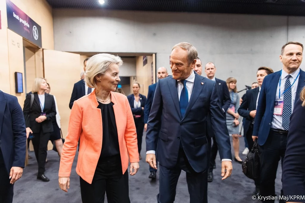 Premier Polski Donald Tusk i przewodnicząca KE Urusla von der Leyen