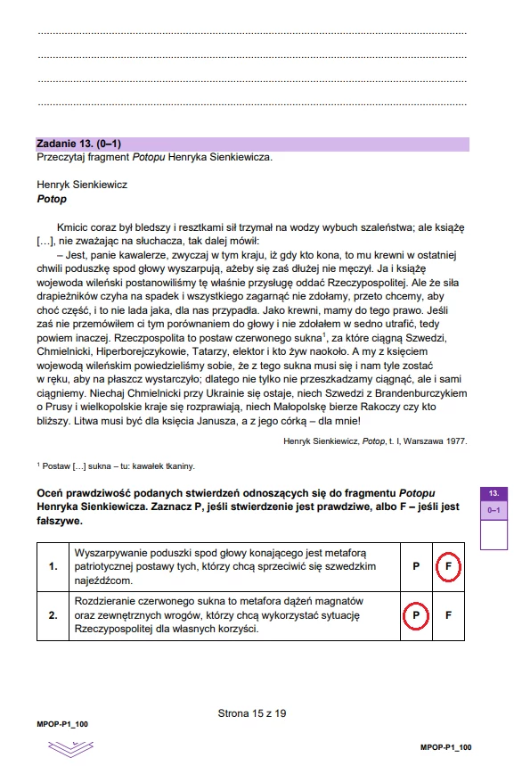 Matura 2024, język polski. Arkusz CKE i rozwiązania - strona 15