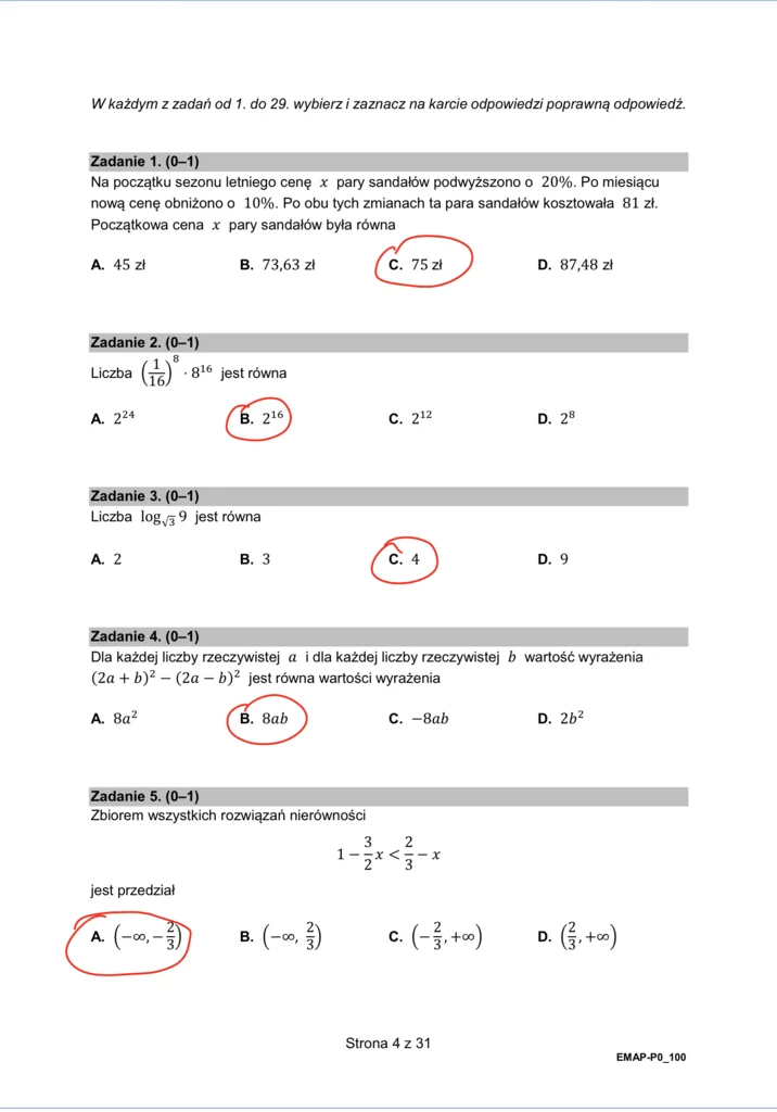 Matura 2024 - formuła 2015. Arkusz CKE i rozwiązania - matematyka. Strona 4