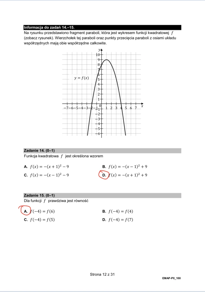 Matura 2024 - formuła 2015. Arkusz CKE i rozwiązania - matematyka. Strona 12