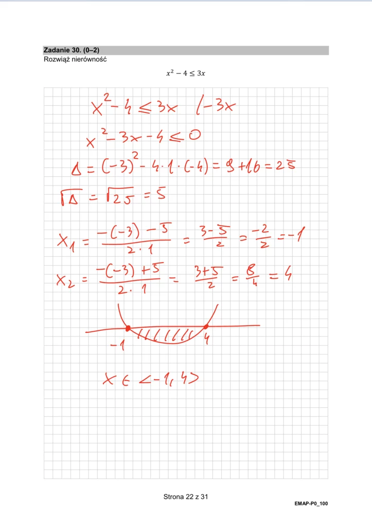 Matura 2024 - formuła 2015. Arkusz CKE i rozwiązania - matematyka. Strona 22