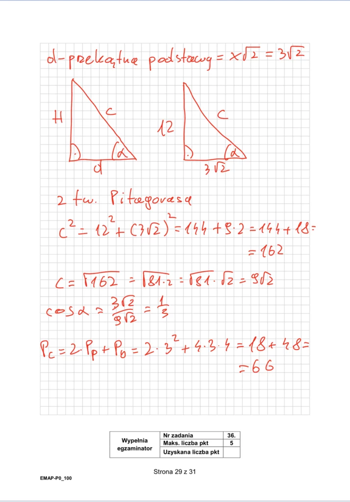 Matura 2024 - formuła 2015. Arkusz CKE i rozwiązania - matematyka. Strona 29