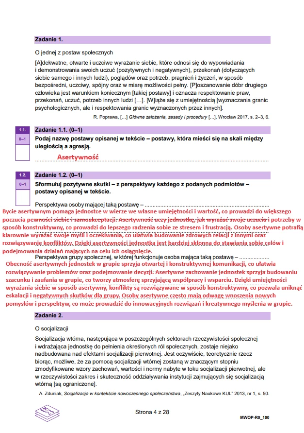 Matura 2024. WOS - poziom rozszerzony. Arkusz CKE i odpowiedzi - strona 4