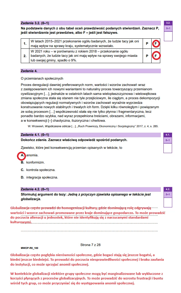 Matura 2024. WOS - poziom rozszerzony. Arkusz CKE i odpowiedzi - strona 7