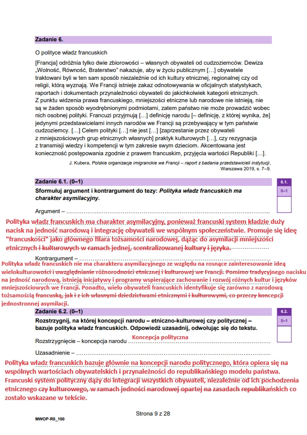 Matura 2024. WOS - poziom rozszerzony. Arkusz CKE i odpowiedzi - strona 9