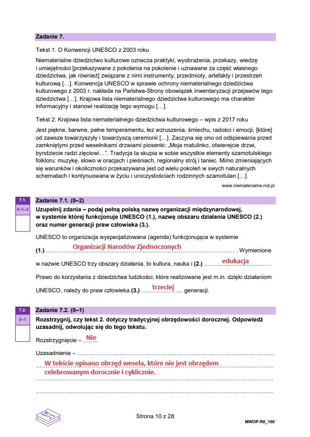 Matura 2024. WOS - poziom rozszerzony. Arkusz CKE i odpowiedzi - strona 10