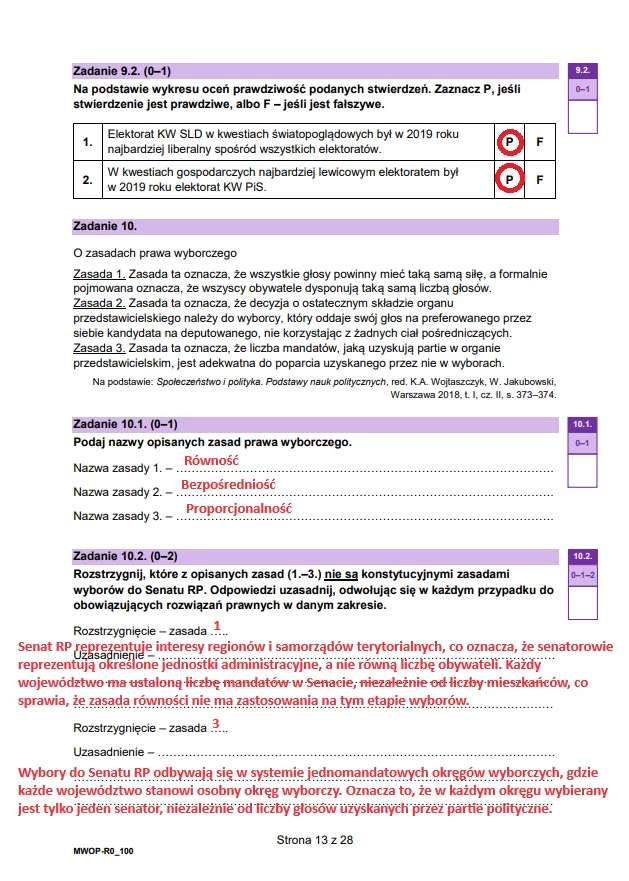 Matura 2024. WOS - poziom rozszerzony. Arkusz CKE i odpowiedzi - strona 13