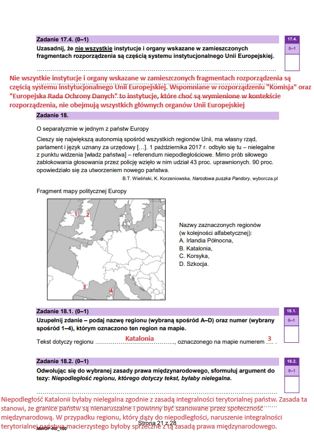 Matura 2024. WOS - poziom rozszerzony. Arkusz CKE i odpowiedzi - strona 21